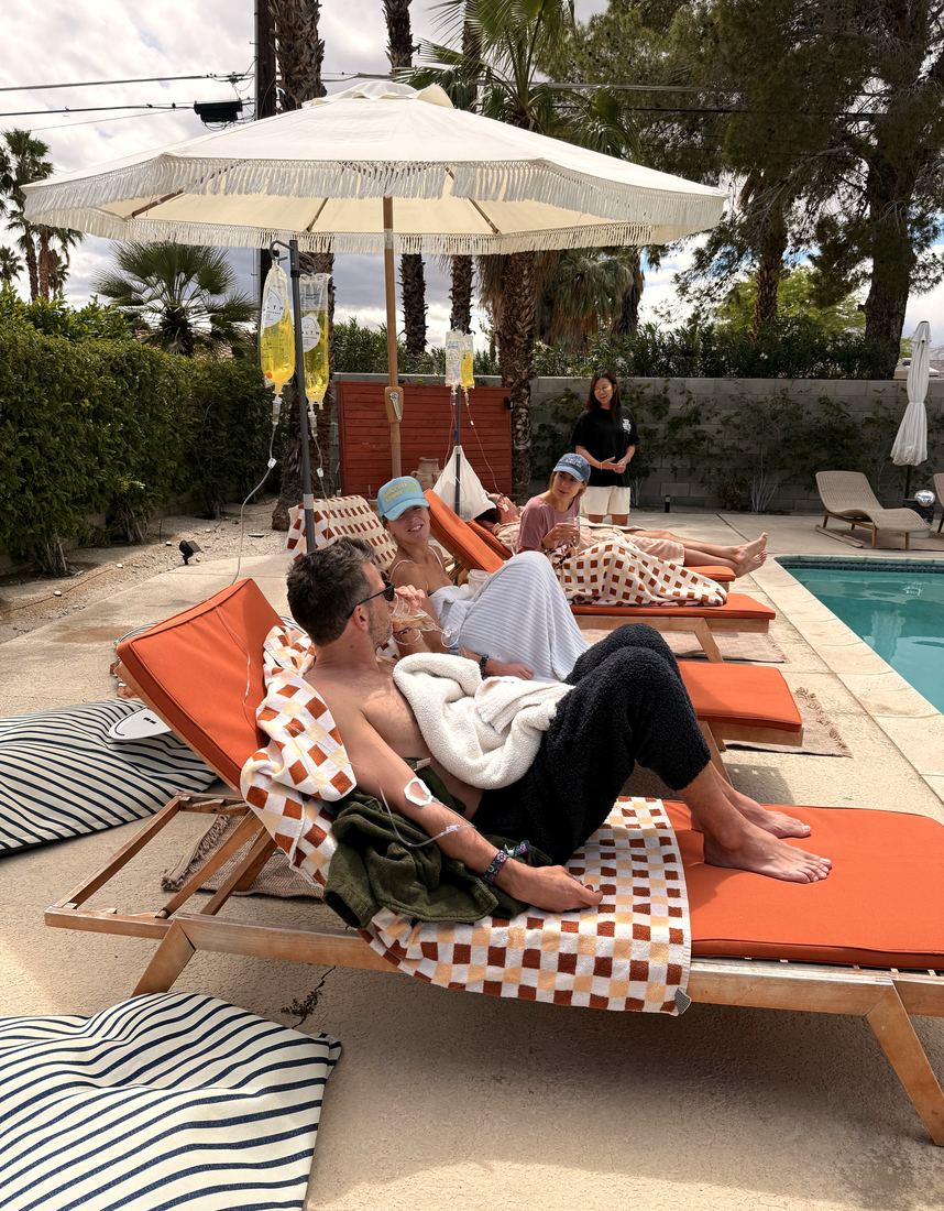 Recovery loungers · Coachella — WholeHealth Hydration event IV therapy
