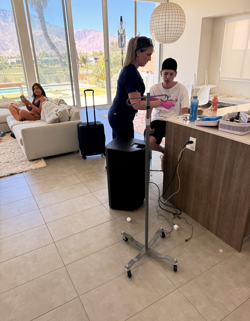 In-home set-up · Palm Springs — WholeHealth Hydration mobile IV