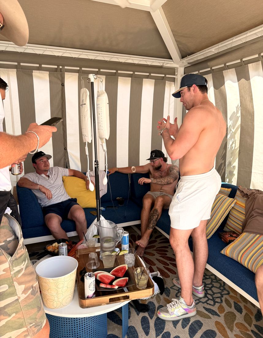 Recovery lounge · Coachella — WholeHealth Hydration event IV therapy